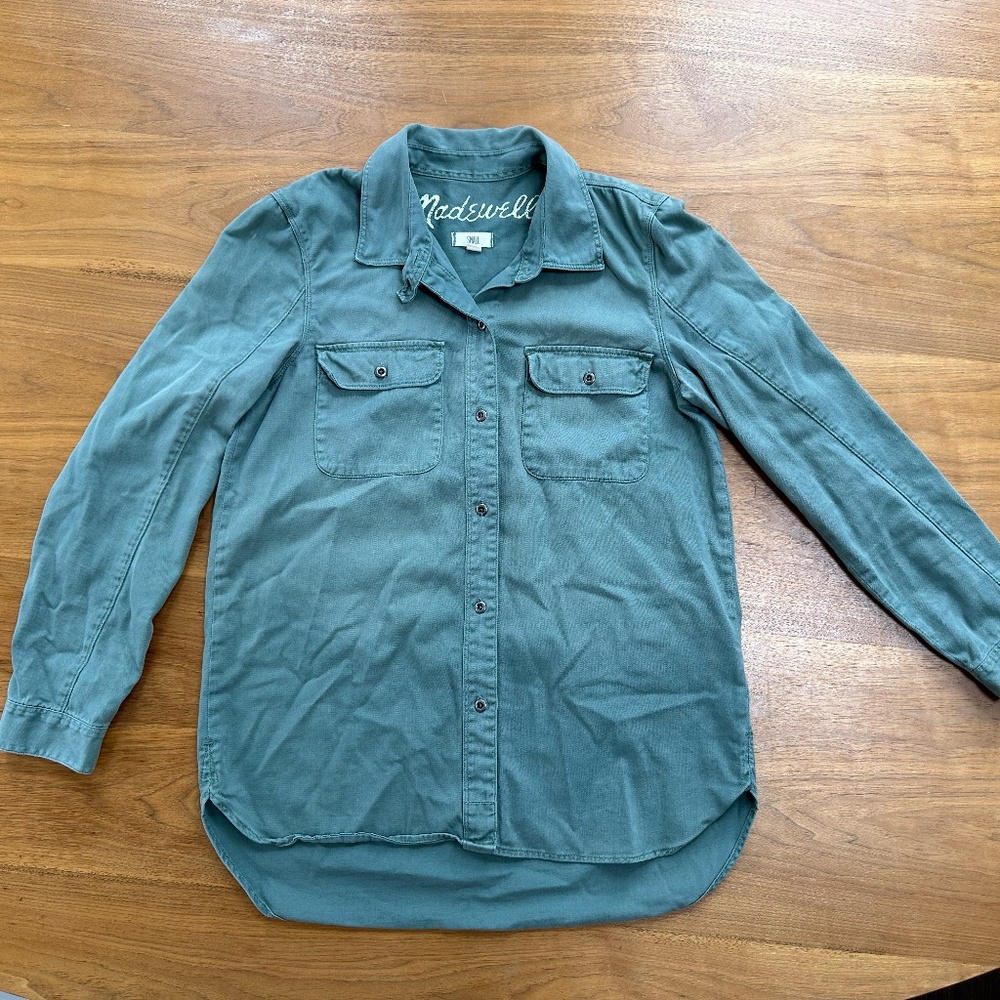 MADEWELL Green Utility Button Down Work Shirt Small